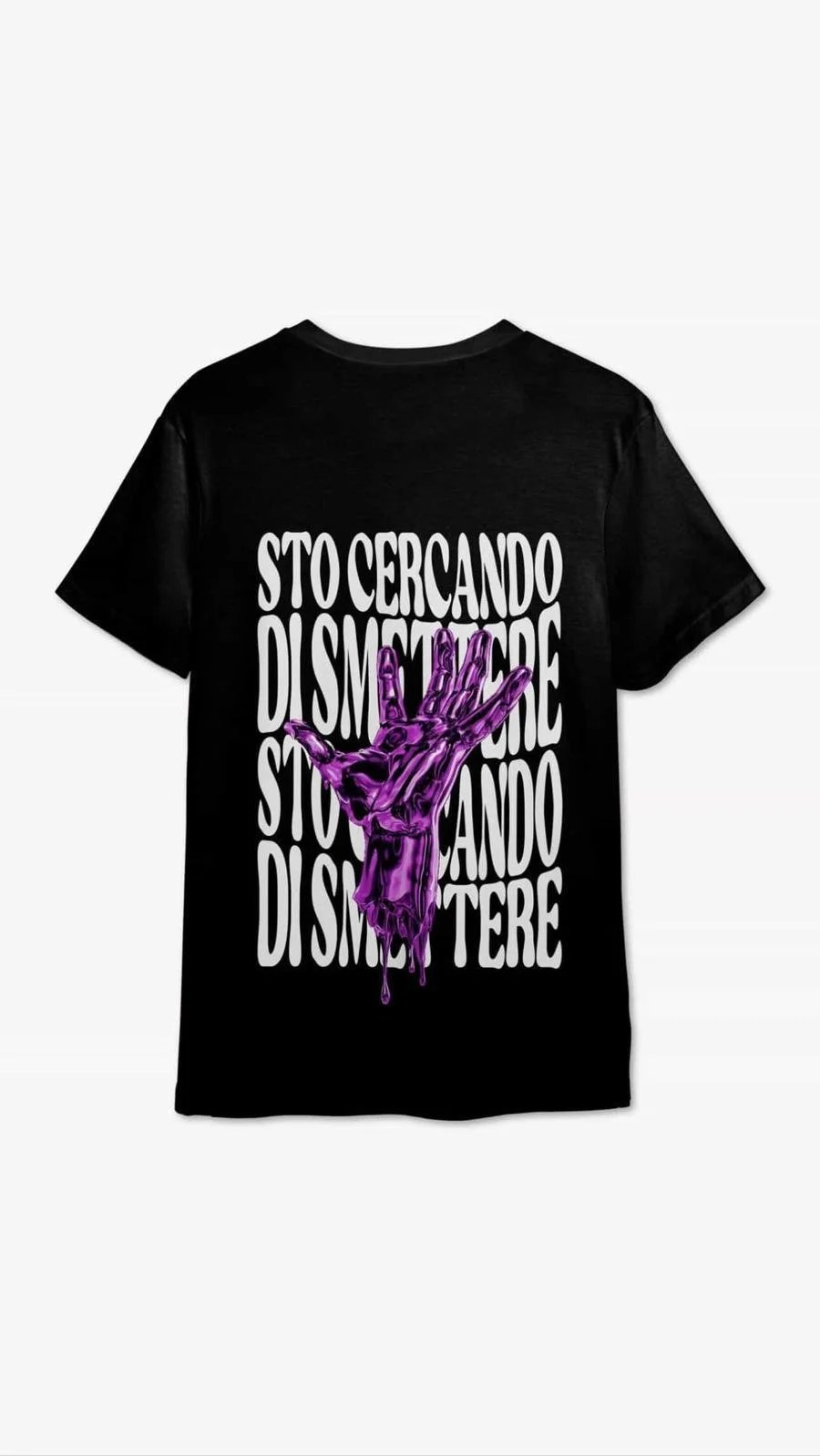 T-SHIRT ARTISTICA "STO CERCANDO DI SMETTERE"