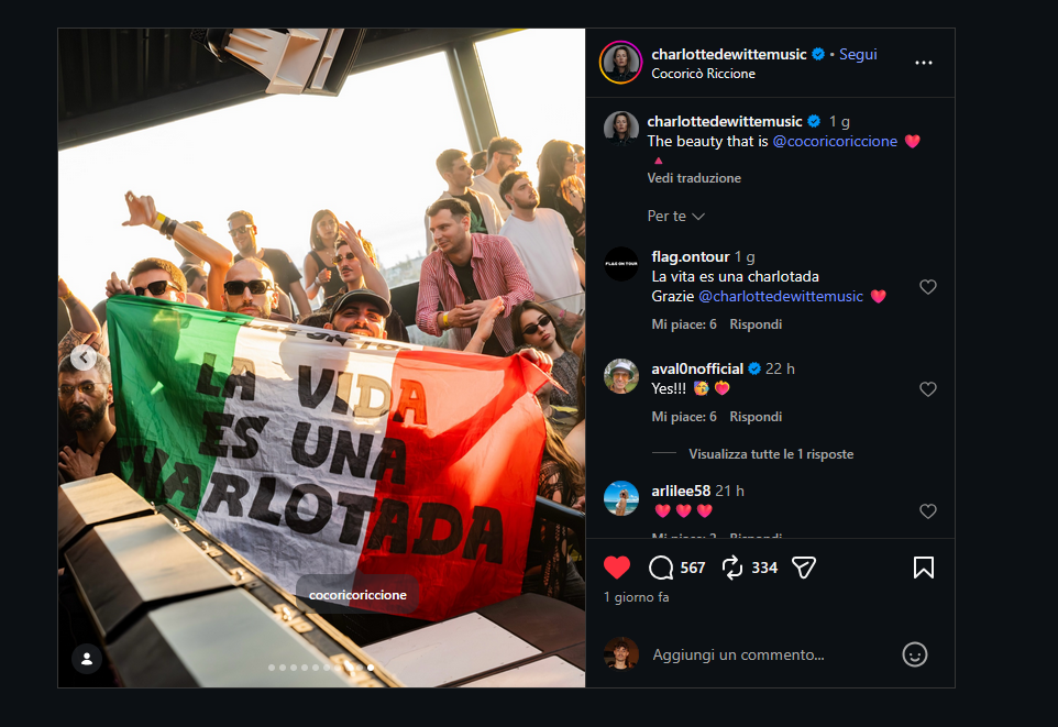 Post Instagram in cui Flag On Tour è taggato